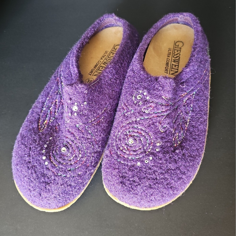 Giesswein Vent  Women's EU 38/US 7.5 -Purple Slip On Shoe - Boiled Wool -R7